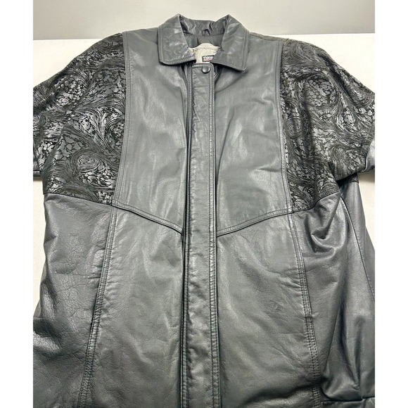 Vintage Pelle Studio Thinsulate Black Leather Coat Jacket Large Liner Full‎ Zip - Picture 2 of 15